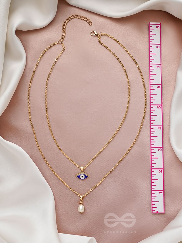 The Eye Candy- Golden Embellished Necklace With Anti-Tarnish Coating 