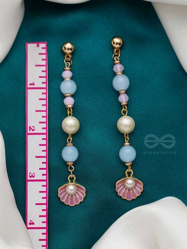 The Sea n Shell- Golden Embellished Earrings