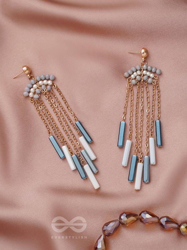 Rain or Shine- Golden Embellished Earrings 