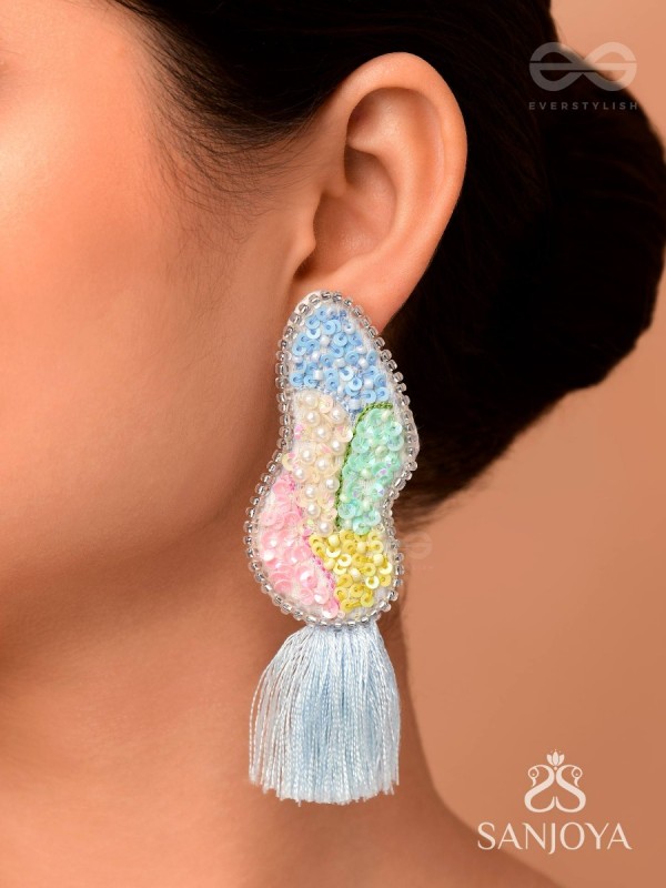 Hrilekha- The Dazzling Imprints- Resham, Beads and Sequins Embroidered Earrings