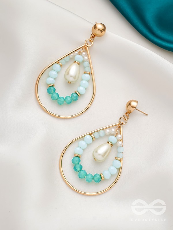 The Radiant Dewdrop- Golden Embellished Earrings