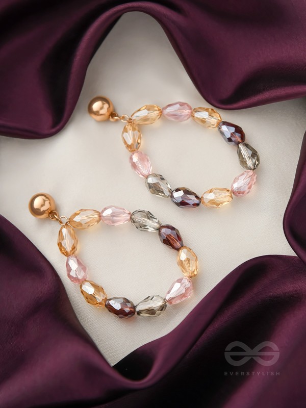 The Glassy Pebbles- Golden Embellished Earrings