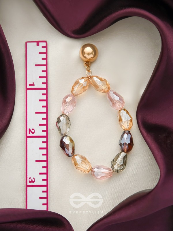 The Glassy Pebbles- Golden Embellished Earrings