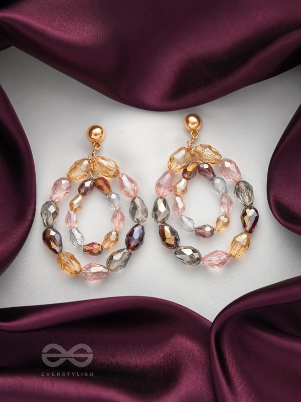 The Pebble Paths- Golden Embellished Earrings