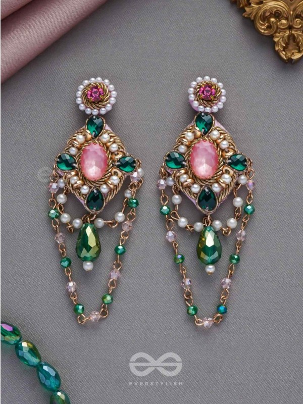 Samaalya- The Bejeweled Crown- Pearls and Stones Embroidered Earrings