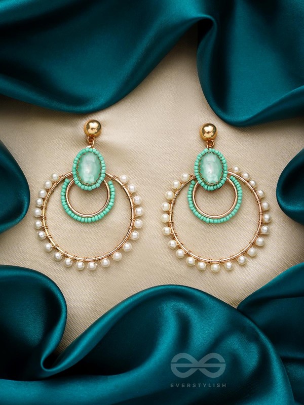 Sun, Moon and Stars- Golden Embellished Earrings