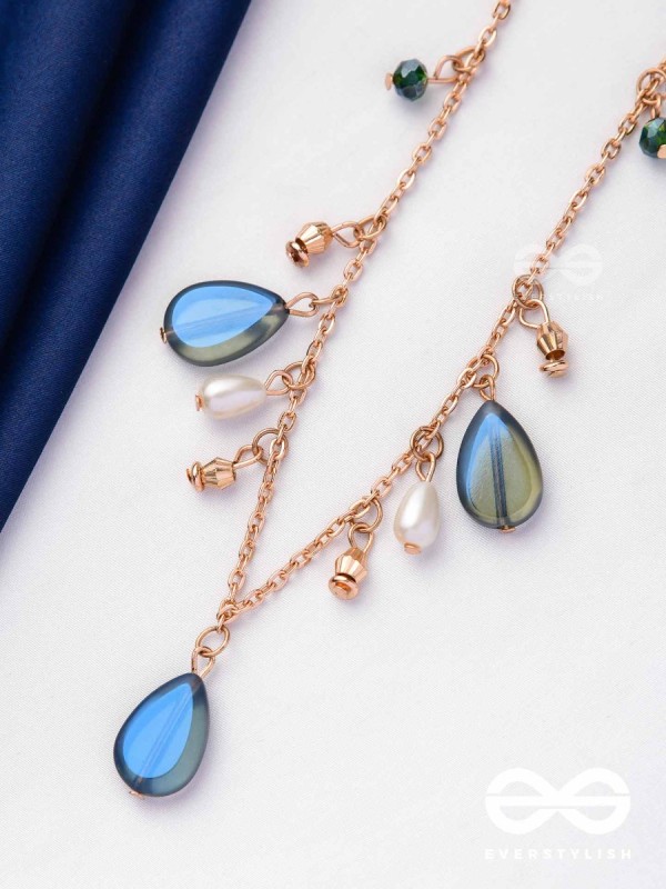 The Jade Oysters- Golden Embellished Necklace With Anti-Tarnish Coating 