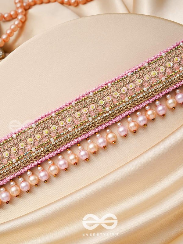 Architam- Beautifuly Decorated- Pearls, Lace and Sequins Embroidered Choker Necklace