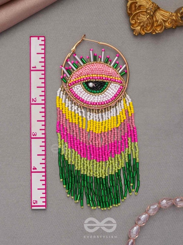 Preetimaya- Tears of Joy- Beads and Cutdana Embroidered Statement Earrings