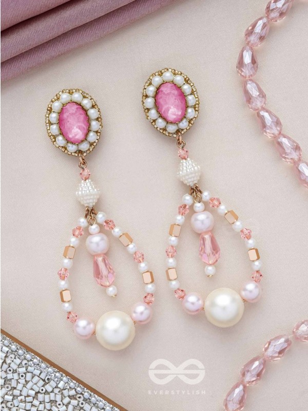 Drapsa- Drops of Rain- Pearls and Stones Embroidered Earrings