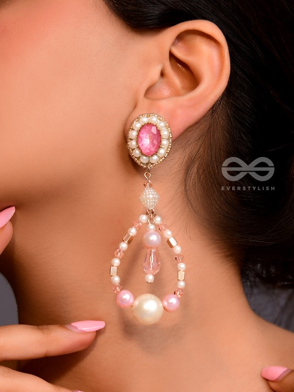 Drapsa- Drops of Rain- Pearls and Stones Embroidered Earrings