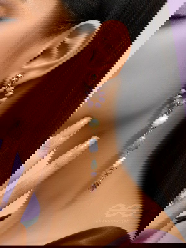 In the Loop- Golden Embellished Earrings