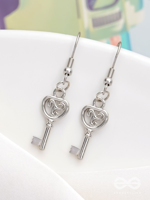 Locke & Key- Silver Earrings