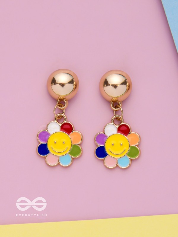 The Merry Bloom- Golden Embellished Earrings