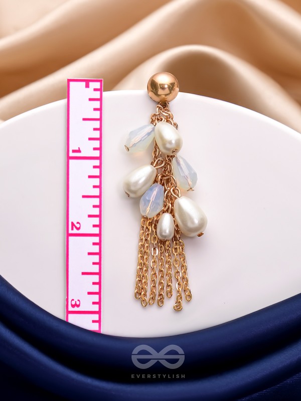 The White Garden- Golden Pearl Earrings
