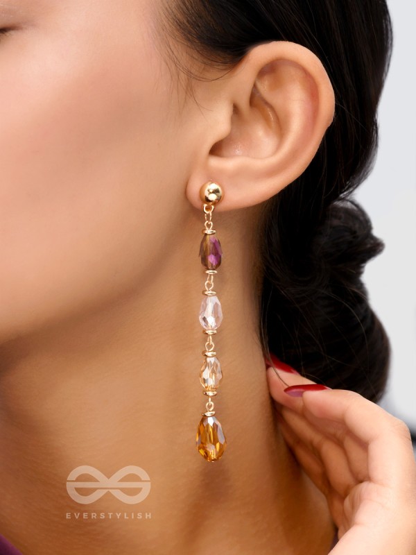 The Blazing Mist- Golden Embellished Earrings