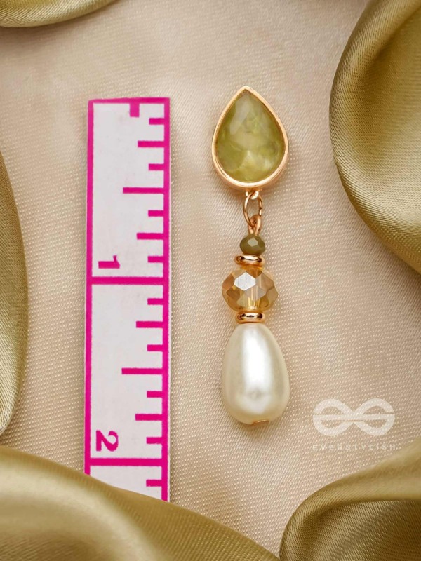 The Misty Leaf- Golden Embellished Earrings