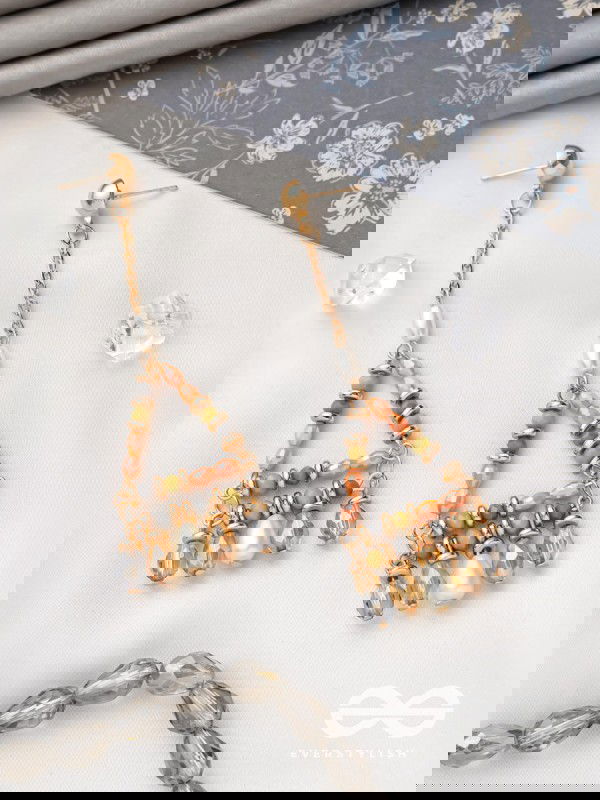 The Triangular Treasures- Golden Embellished Earrings