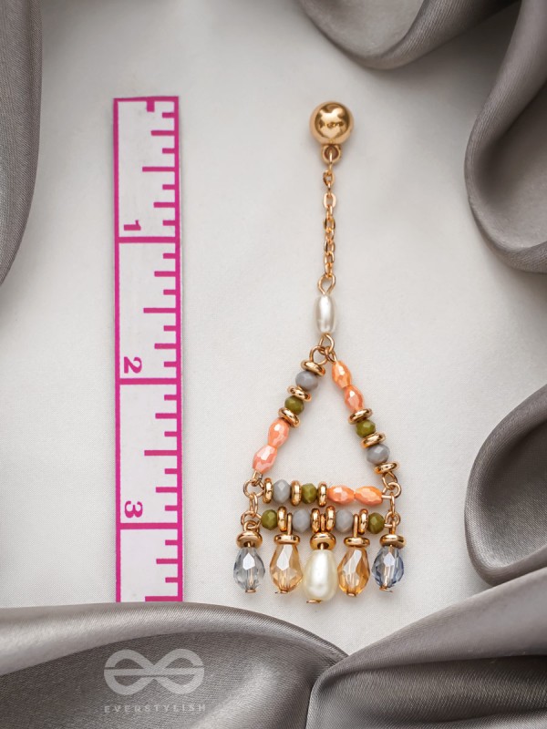 The Triangular Treasures- Golden Embellished Earrings