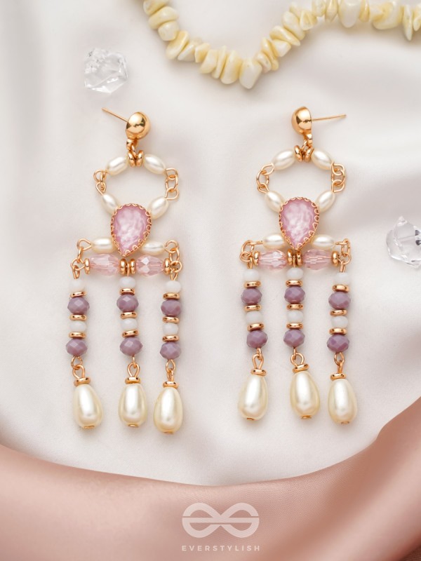 The Flowing Spring- Golden Embellished Earrings