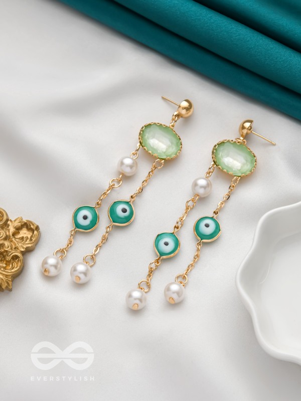 The Rain Cloud- Golden Embellished Earrings