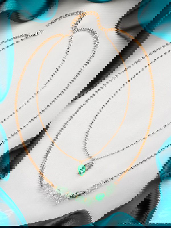 The Royal Simper- Golden Layered Necklace With Anti-Tarnish Coating 