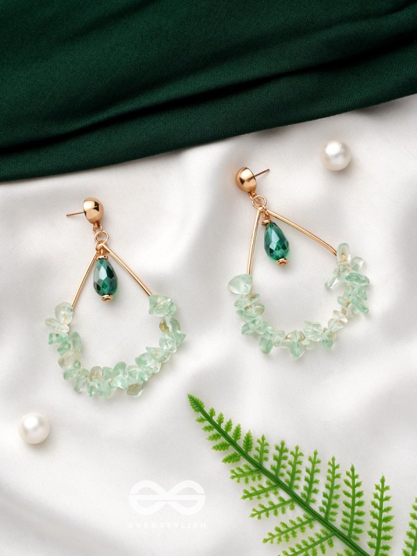 The Frosted Forest- Golden Embellished Earrings