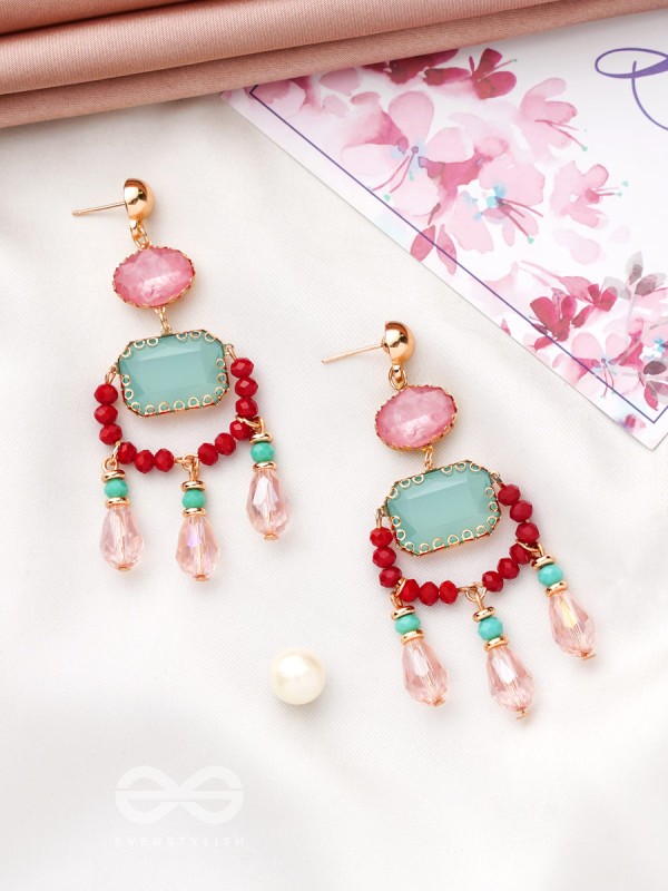 The Blazing Lantern- Golden Embellished Earrings