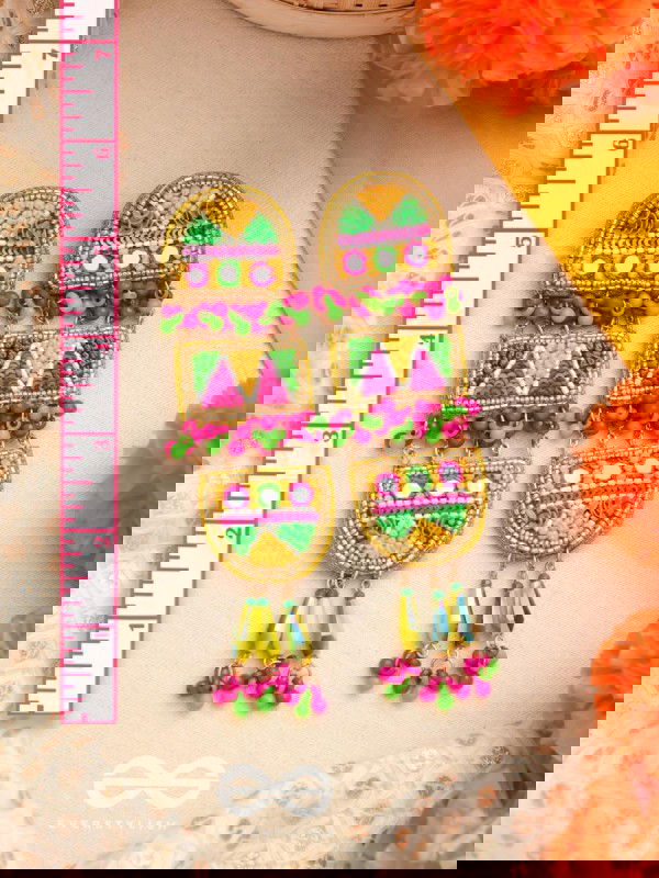 Udyaanaka - The Graceful Garden - Beads, Sequins And Resham Hand Embroidered Earrings