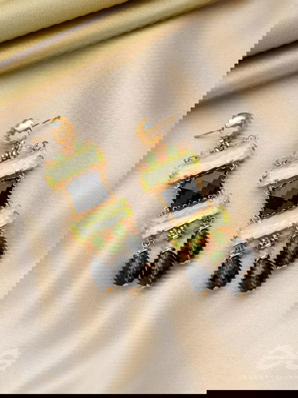 The Dark Tower- Golden Embellished Earrings