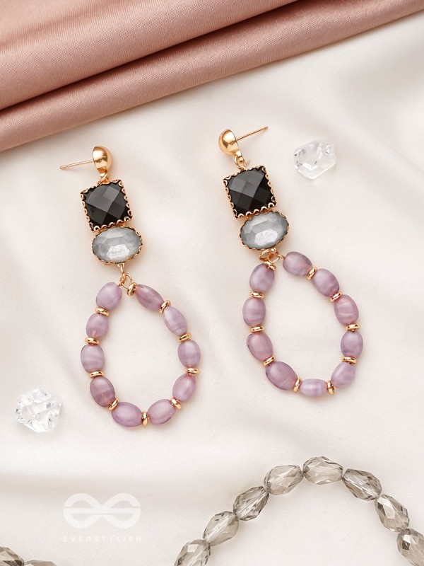 The Lavender Loop- Golden Embellished Earrings