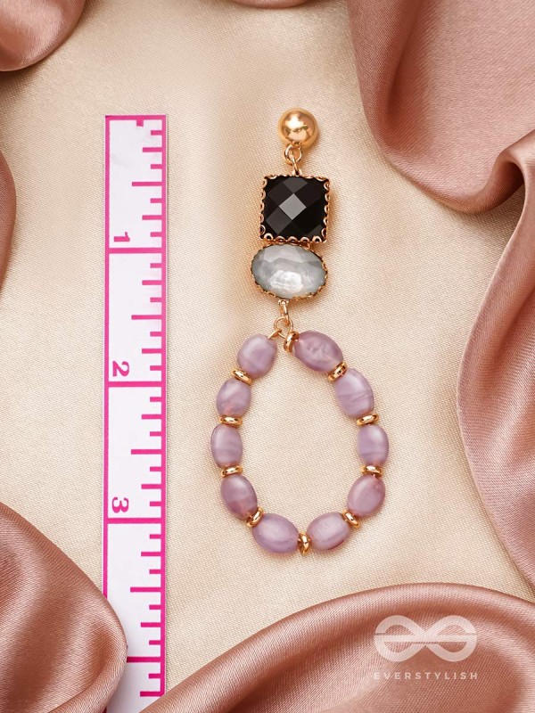 The Lavender Loop- Golden Embellished Earrings