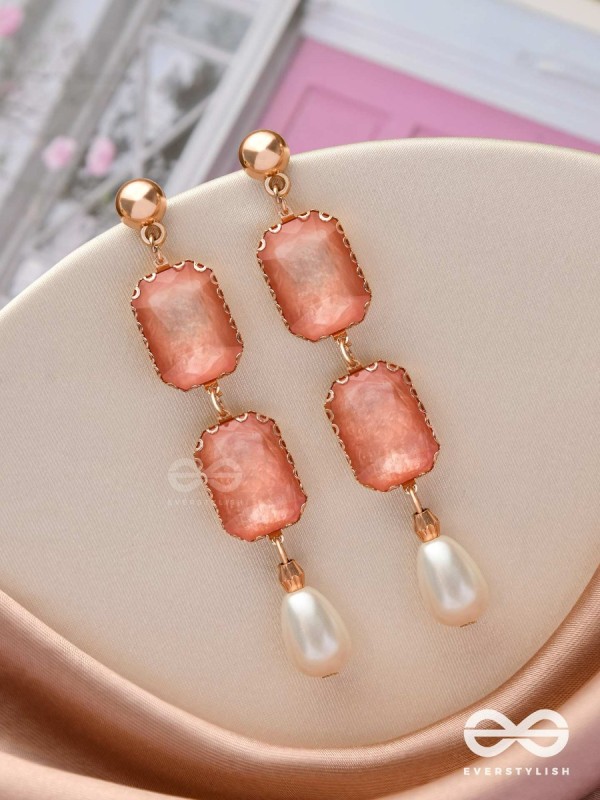 The Purple Prose- Golden Pearl Earrings