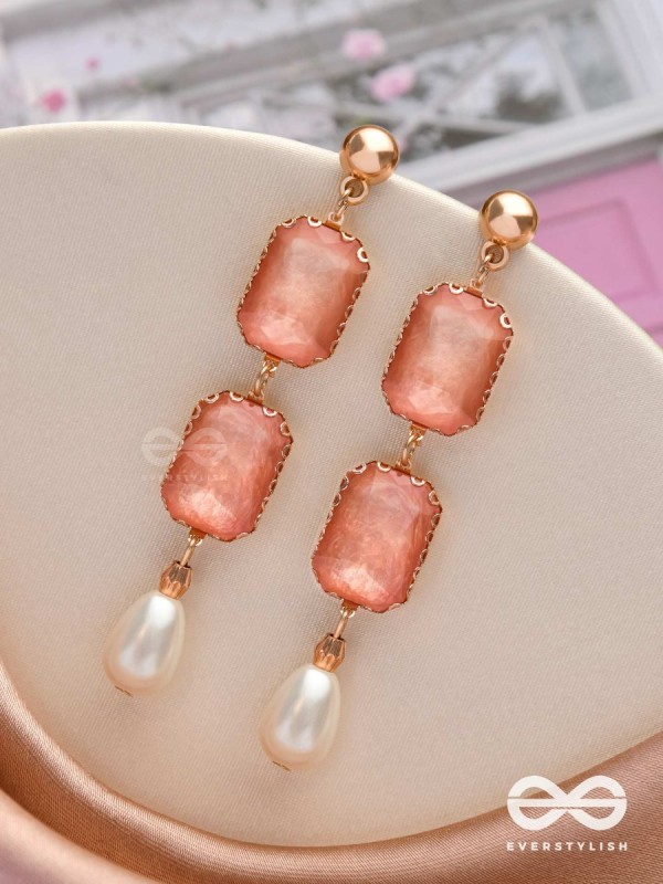 The Purple Prose- Golden Pearl Earrings