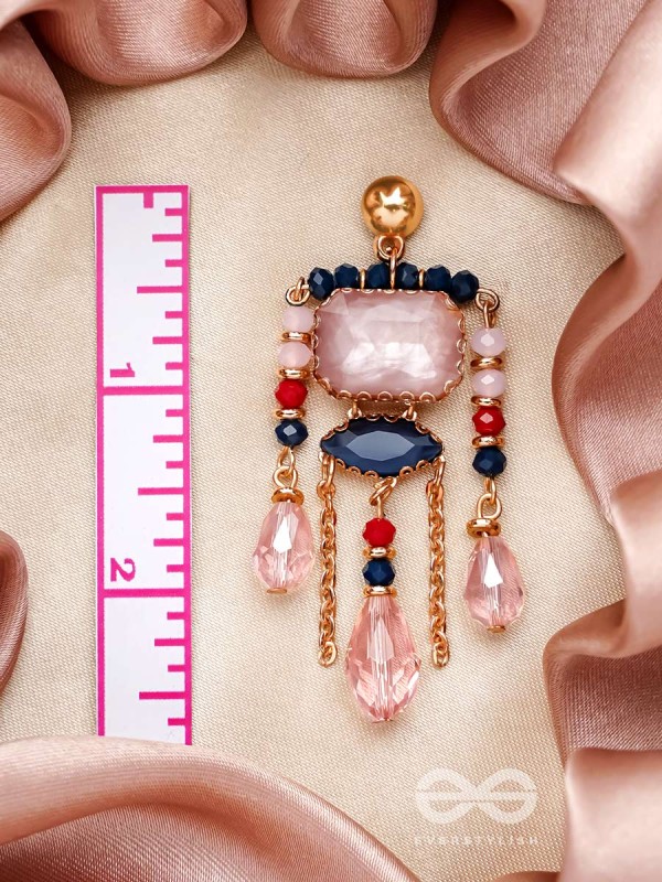 The Rose Petals- Golden Embellished Earrings