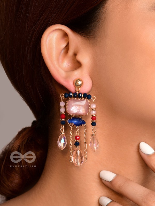 The Rose Petals- Golden Embellished Earrings