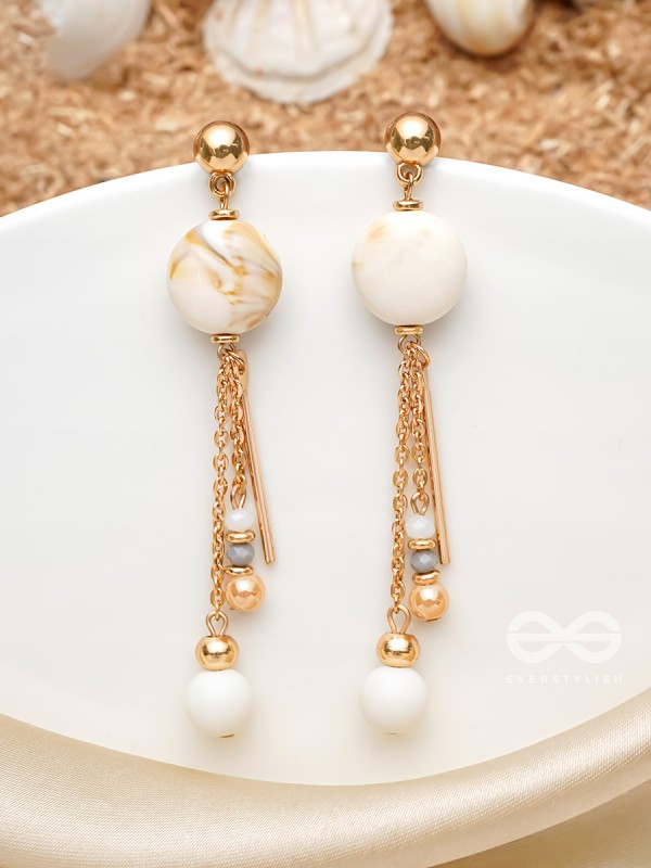 The Stellar Dawn- Golden Embellished Earrings