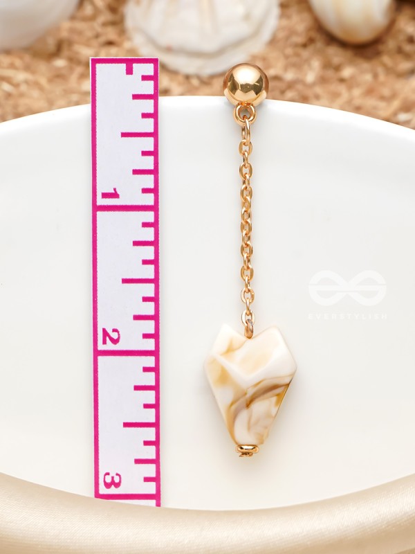 In a Nut'shell'- Golden Embellished Earrings