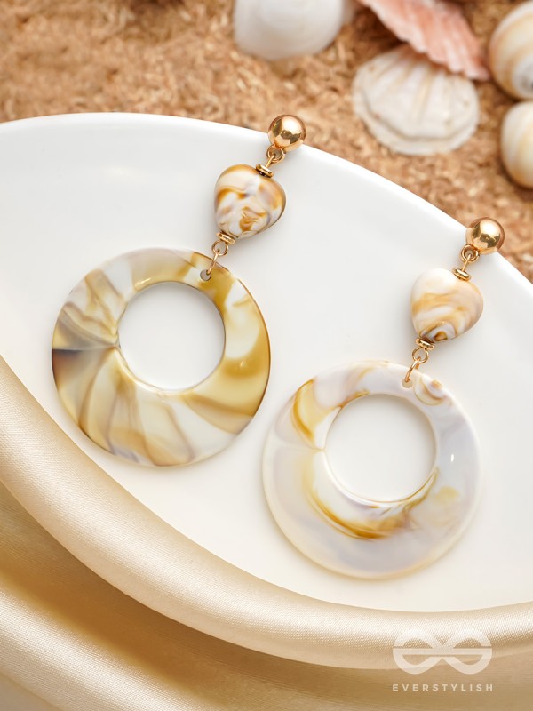 The 'Sea'sational- Golden Embellished Earrings