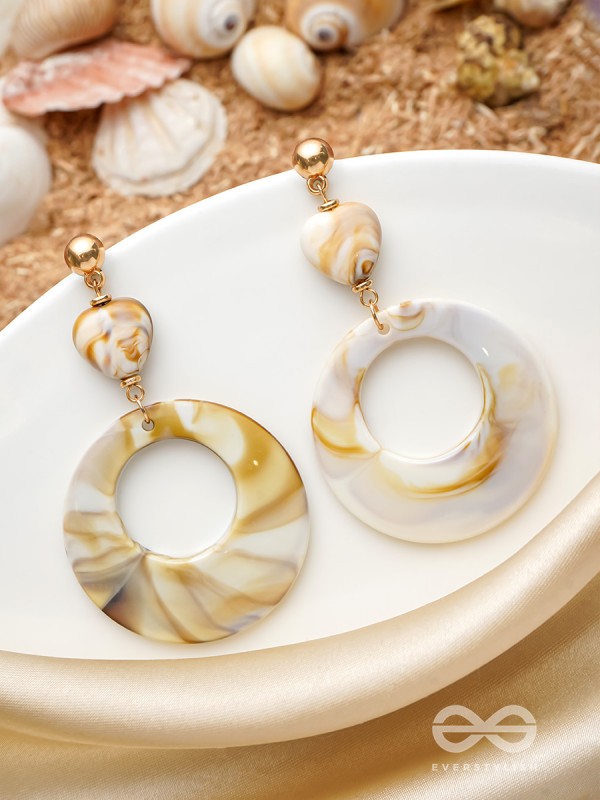 The 'Sea'sational- Golden Embellished Earrings