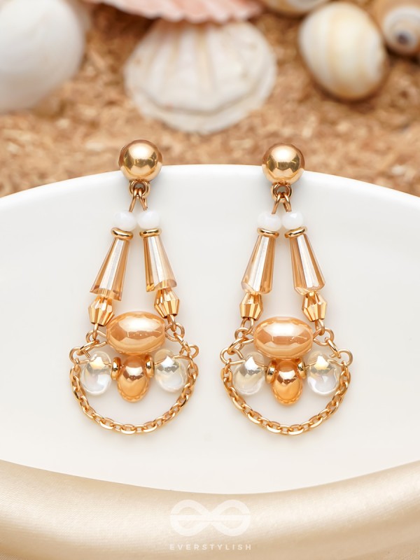The Crystal Chandelier- Golden Embellished Earrings