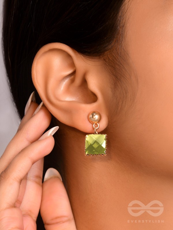 The Jade Box- Golden Embellished Earrings
