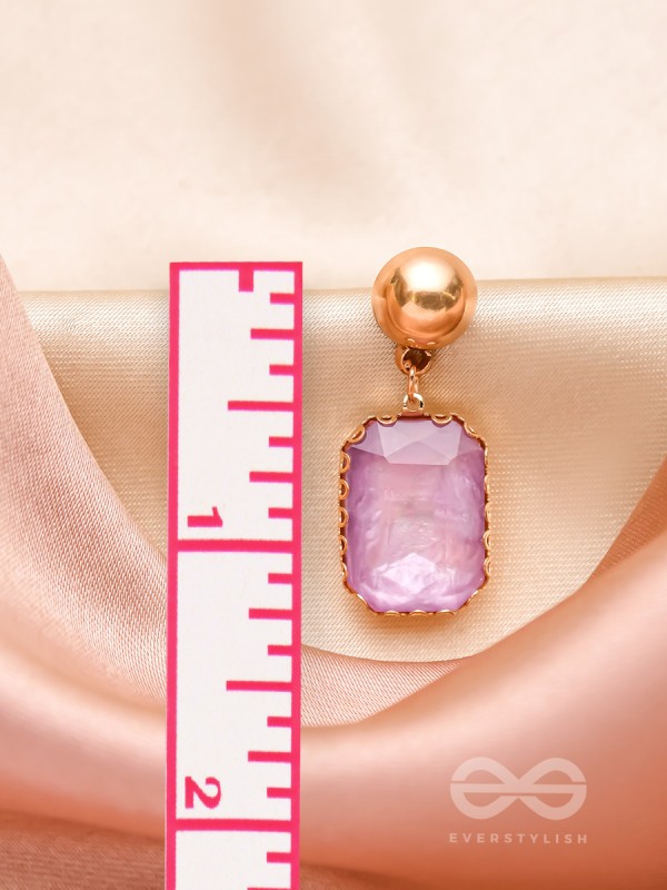 The Purple Haze- Golden Embellished Earrings
