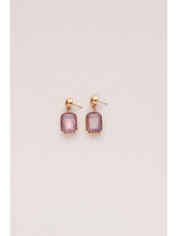 The Purple Haze- Golden Embellished Earrings