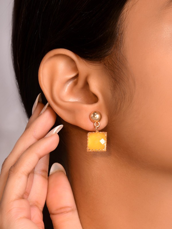 The Mellow Yellow- Golden Embellished Earrings