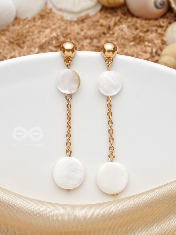 The Shell Shower- Golden Embellished Earrings