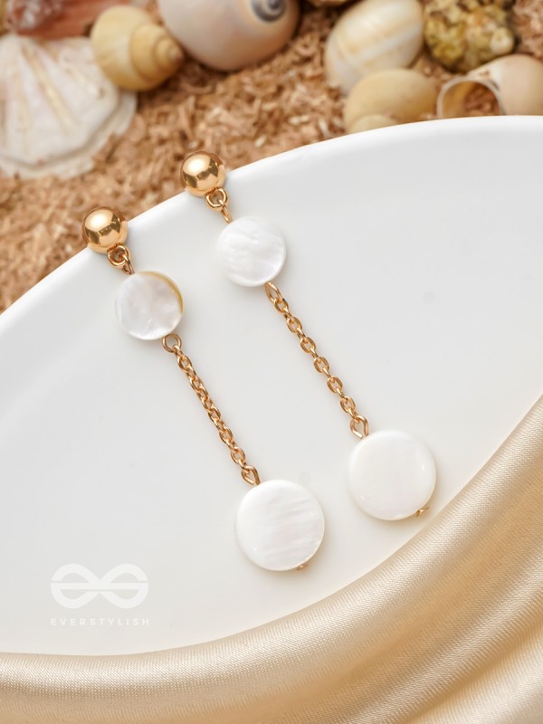 The Shell Shower- Golden Embellished Earrings