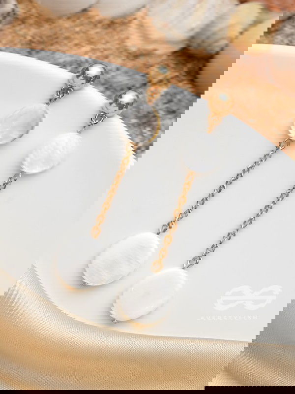 The Shell Shower- Golden Embellished Earrings