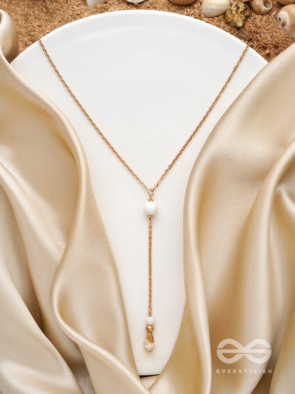 The Pearl Shower- Golden Embellished Necklace With Anti-Tarnish Coating 