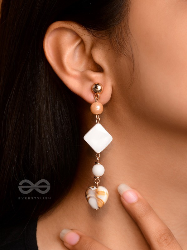 The Ocean Whisper- Golden Embellished Earrings